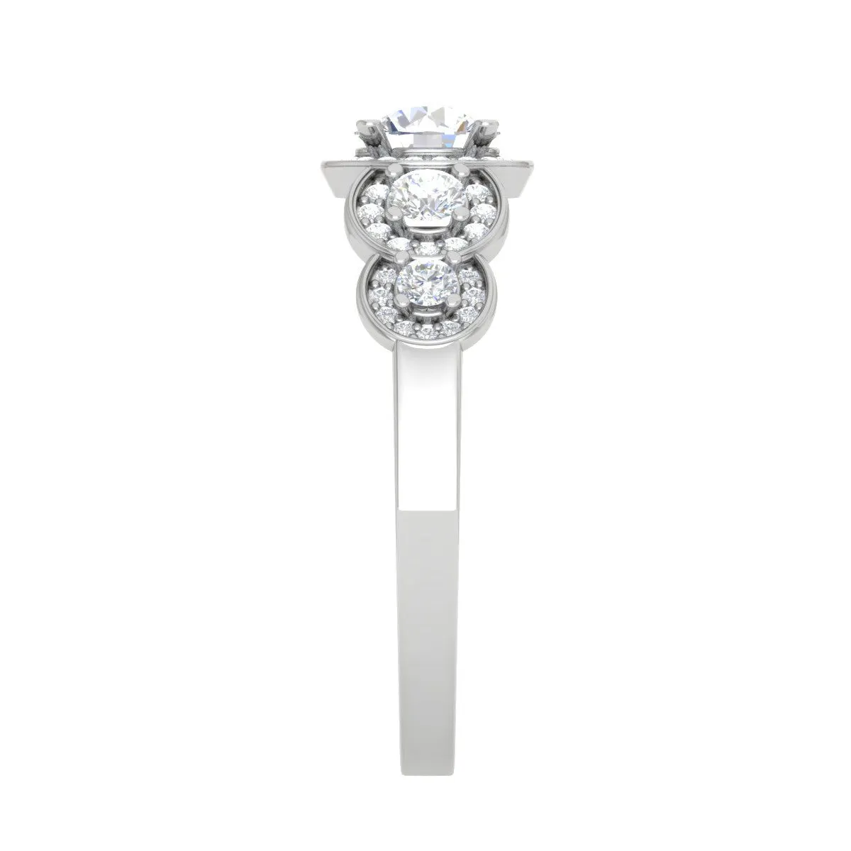 0.30 cts Solitaire Designer Diamond Platinum Ring for Women JL PT RV RD 132