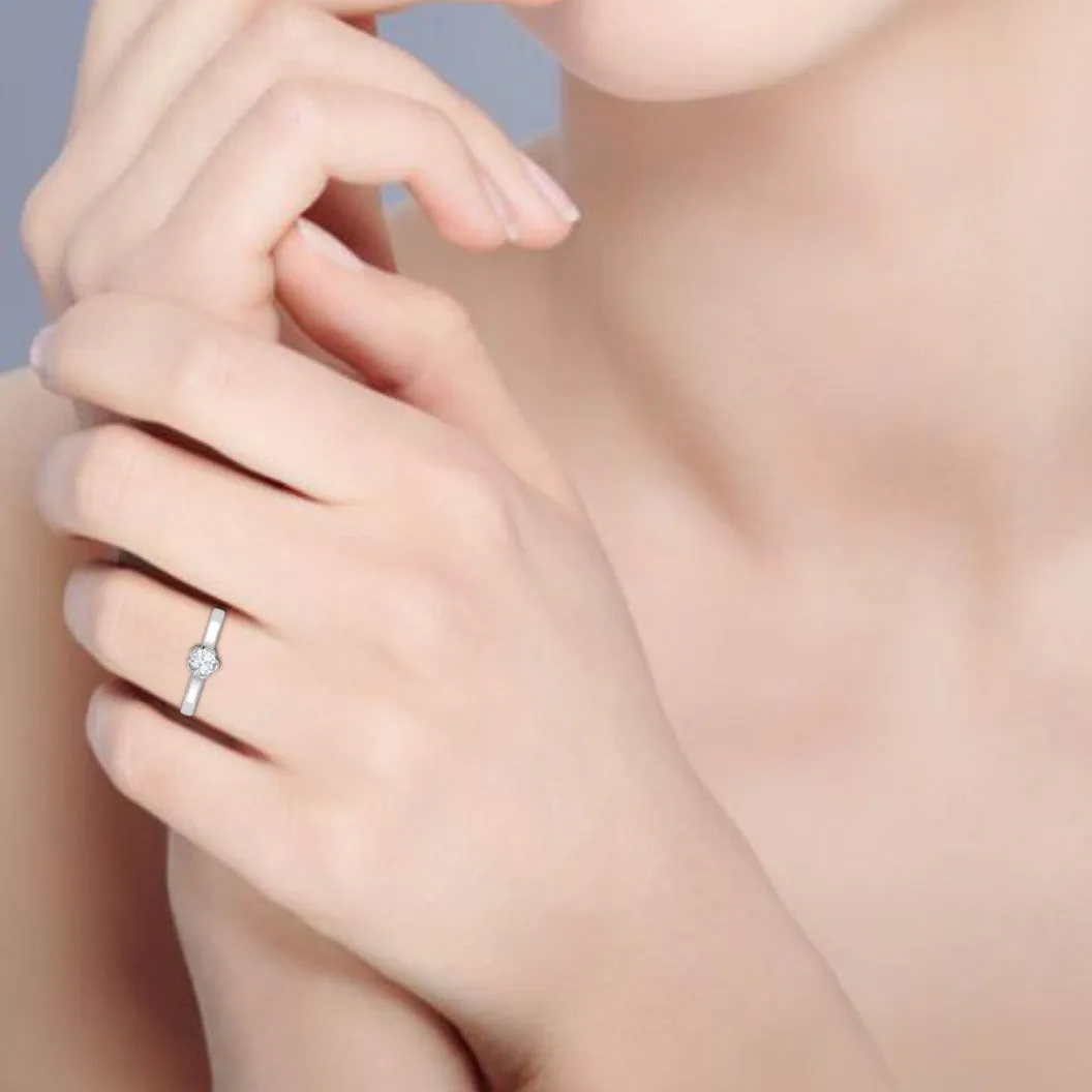 0.30 cts Solitaire Platinum Ring JL PT RS RD 107