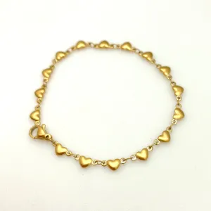 Heart bracelet gold plated stainless