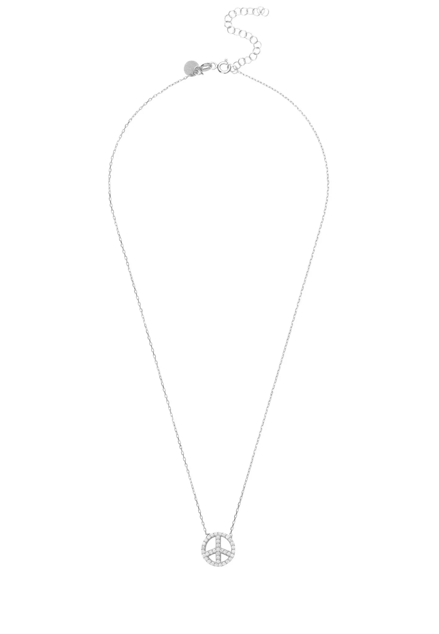 Peace Pendant Necklace Silver