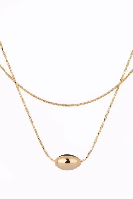 Two Layer | Oval pendant necklace